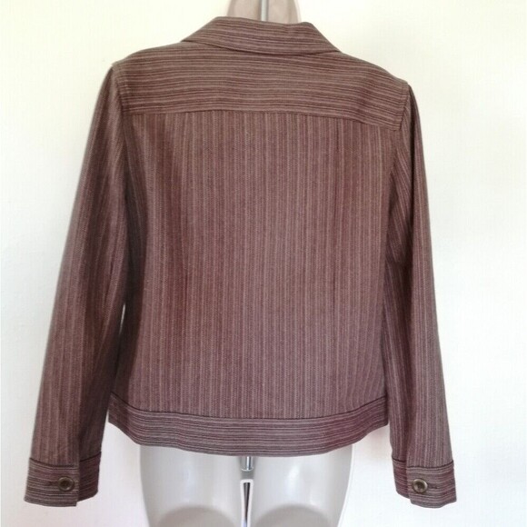 Christopher & Banks Women's Size S Cotton Stretch Brown 2-Button Twill Blazer - Picture 7 of 12